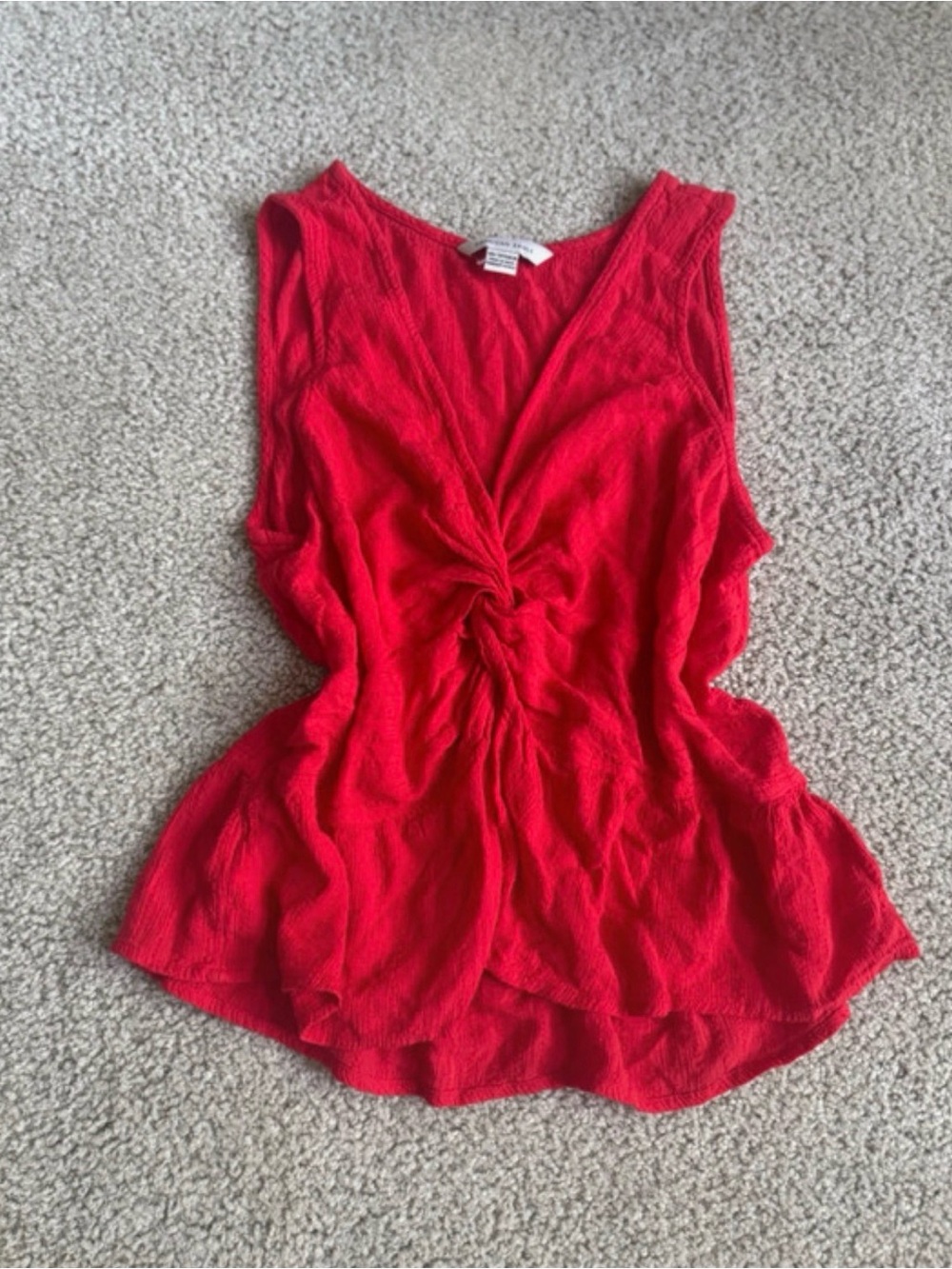American Eagle Outfitters Red Twist-Front Sleeveless Top